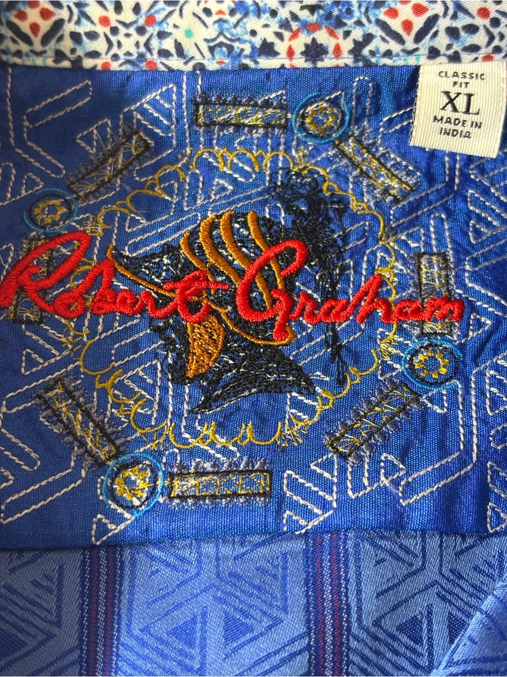Robert Graham Men's Long-Sleeve Button-Up Classic Fit Shirt Striped Blue NWOT XL - Picture 11 of 16